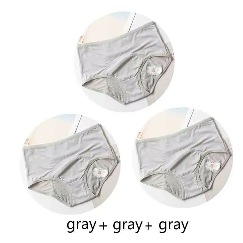 3Pcs Leak Proof Menstrual Panties Physiological Pants Women Underwear Period Comfortable Waterproof Briefs