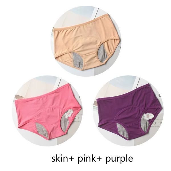 3Pcs Leak Proof Menstrual Panties Physiological Pants Women Underwear Period Comfortable Waterproof Briefs