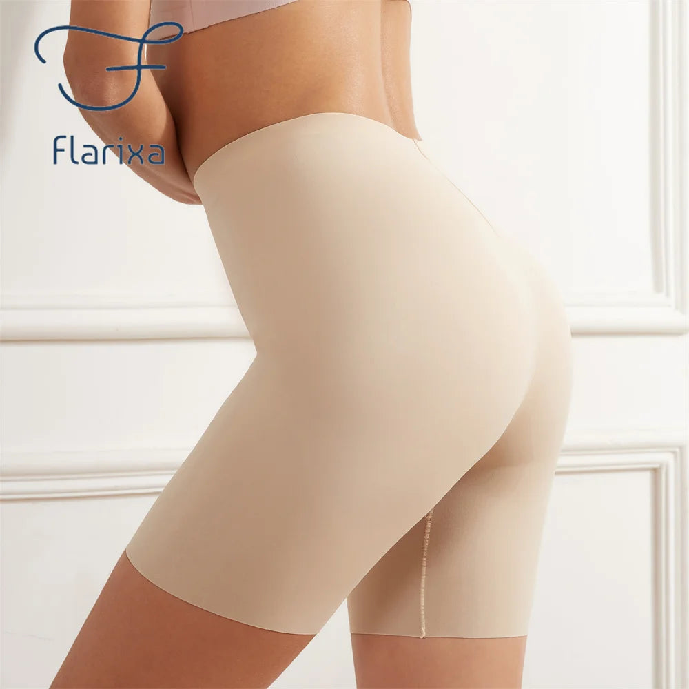 Seamless High Waist Shorts Panties for Women Tummy Control Hip Lift Ice Silk Safety Pants Underwear Boyshorts Boxer