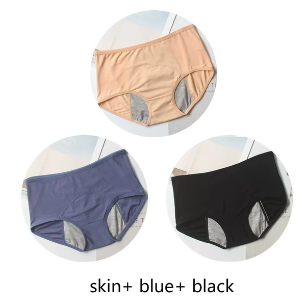 3Pcs Leak Proof Menstrual Panties Physiological Pants Women Underwear Period Comfortable Waterproof Briefs