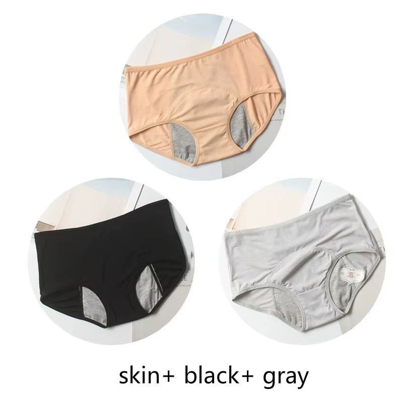 3Pcs Leak Proof Menstrual Panties Physiological Pants Women Underwear Period Comfortable Waterproof Briefs