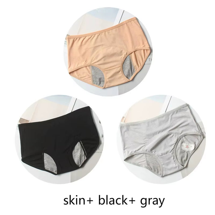 3Pcs Leak Proof Menstrual Panties Physiological Pants Women Underwear Period Comfortable Waterproof Briefs