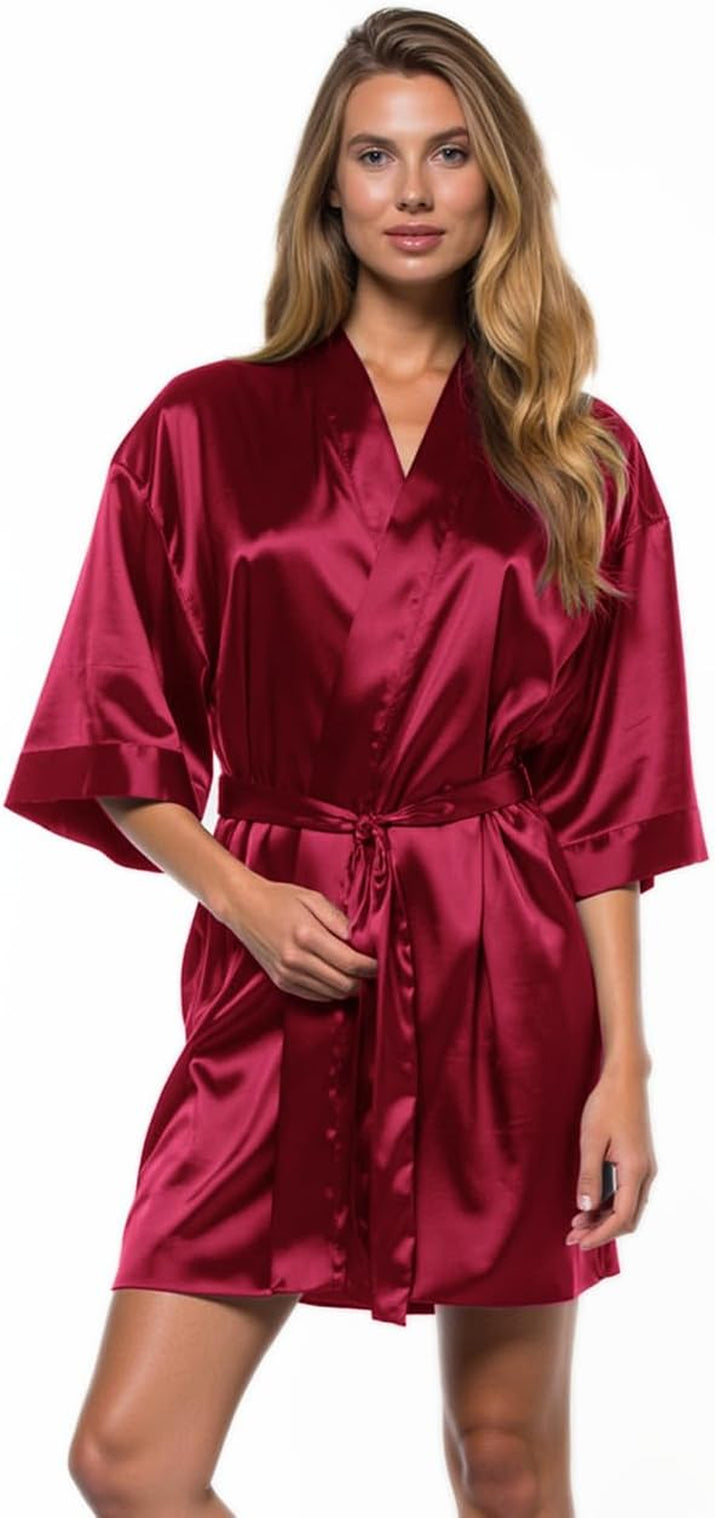 Women'S Bride Bridesmaids Silky Robe Satin Kimono Robes for Women Lingerie