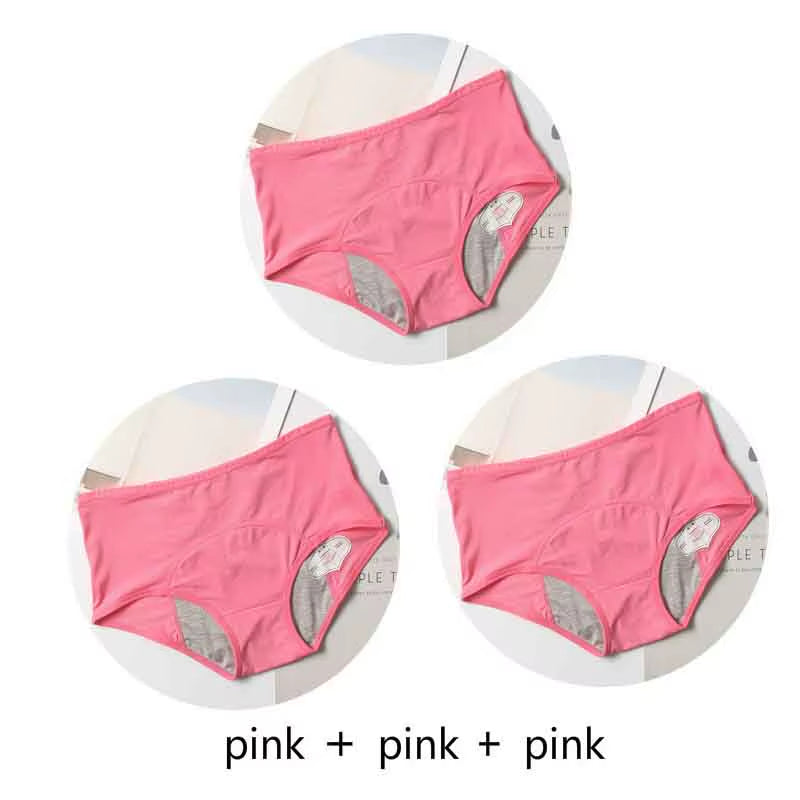 3Pcs Leak Proof Menstrual Panties Physiological Pants Women Underwear Period Comfortable Waterproof Briefs