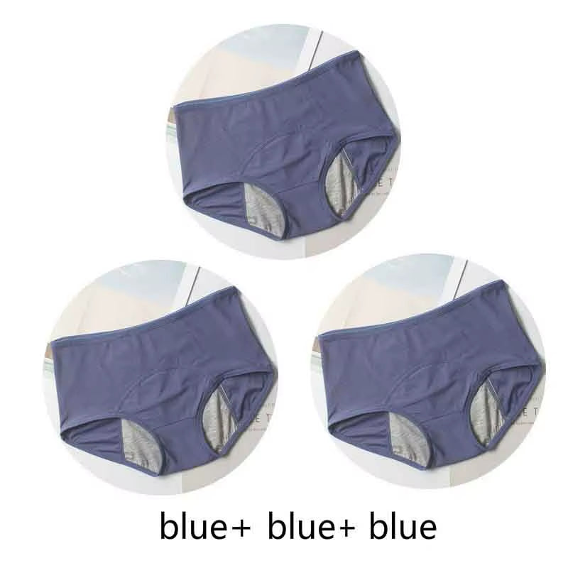 3Pcs Leak Proof Menstrual Panties Physiological Pants Women Underwear Period Comfortable Waterproof Briefs